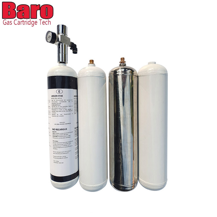 Cargador de crema cilíndrico de aluminio de 580 g